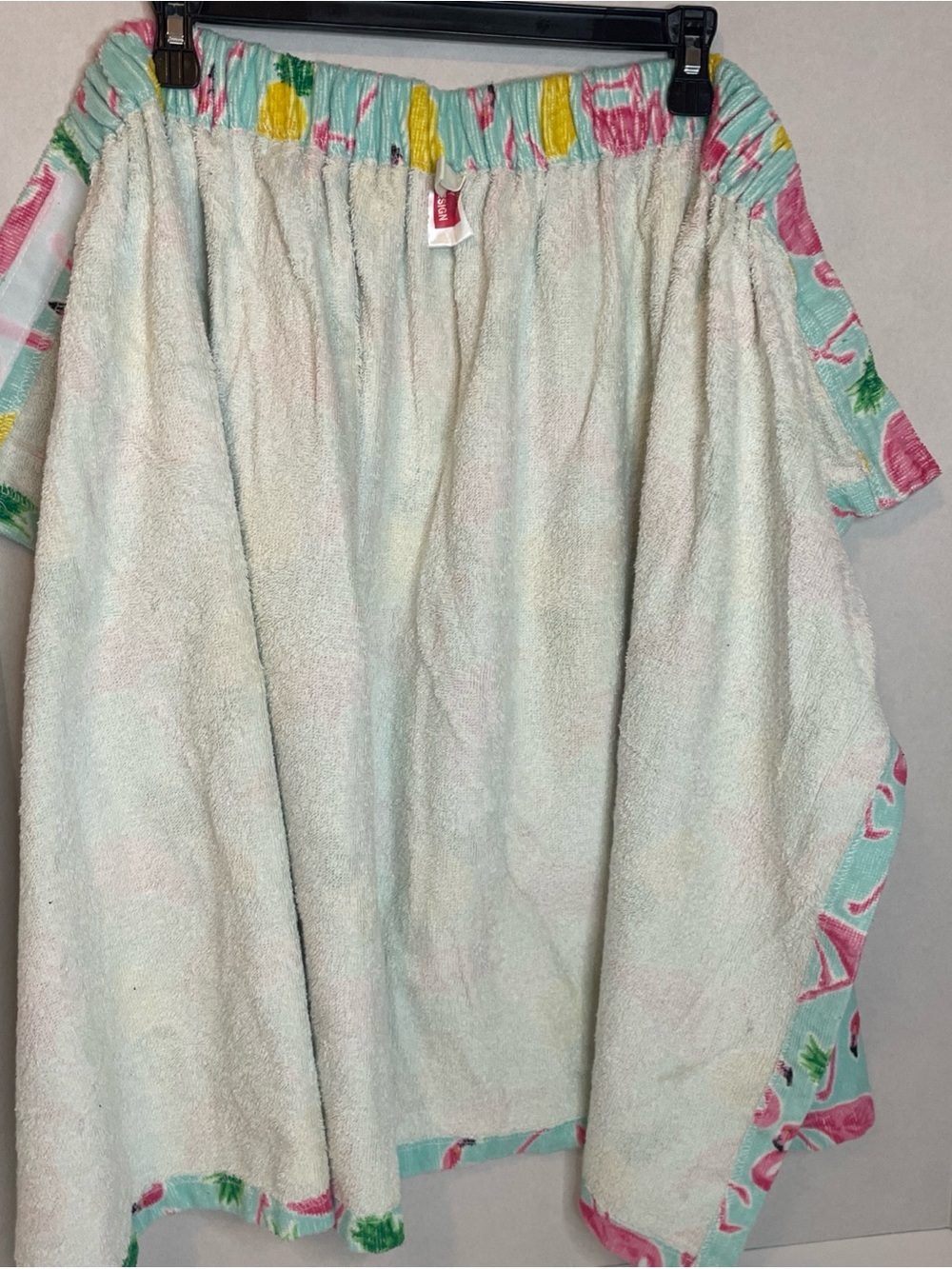 Simple By Design Terry Cloth Wrap Around Towel Flamingo Tropical Print Elastic - Picture 9 of 10